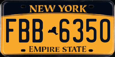 NY license plate FBB6350