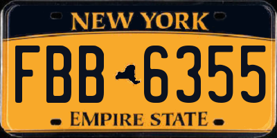 NY license plate FBB6355