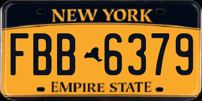 NY license plate FBB6379