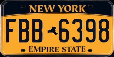 NY license plate FBB6398