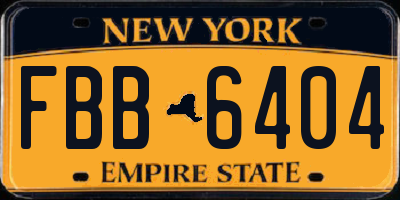 NY license plate FBB6404