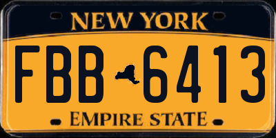 NY license plate FBB6413