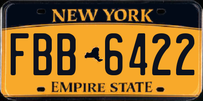 NY license plate FBB6422