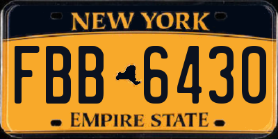 NY license plate FBB6430