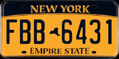 NY license plate FBB6431
