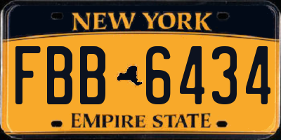 NY license plate FBB6434