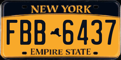 NY license plate FBB6437