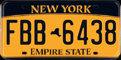 NY license plate FBB6438