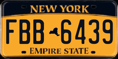 NY license plate FBB6439