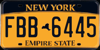 NY license plate FBB6445
