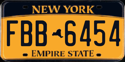 NY license plate FBB6454