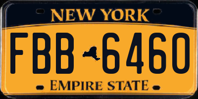 NY license plate FBB6460