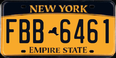 NY license plate FBB6461