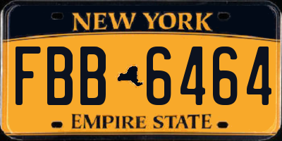 NY license plate FBB6464