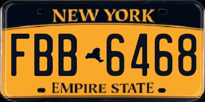 NY license plate FBB6468