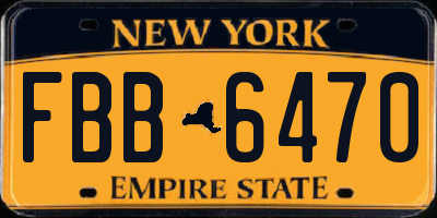 NY license plate FBB6470