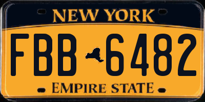 NY license plate FBB6482