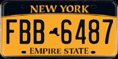 NY license plate FBB6487