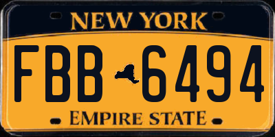 NY license plate FBB6494