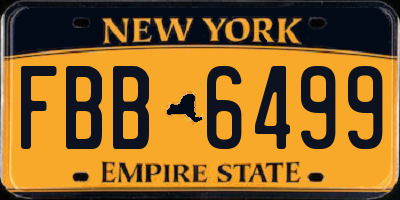 NY license plate FBB6499