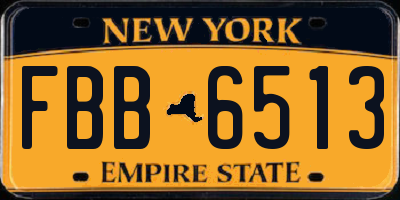 NY license plate FBB6513
