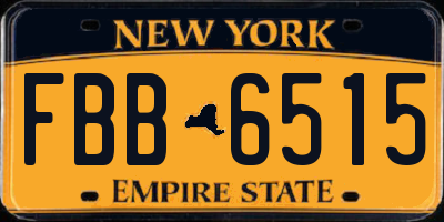 NY license plate FBB6515
