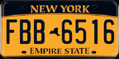 NY license plate FBB6516
