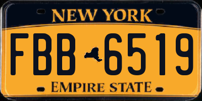 NY license plate FBB6519