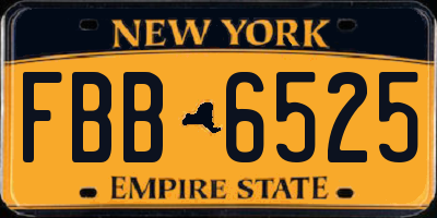 NY license plate FBB6525