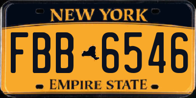 NY license plate FBB6546
