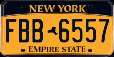 NY license plate FBB6557