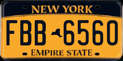 NY license plate FBB6560