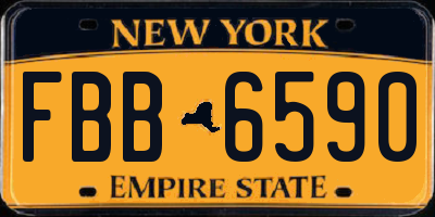 NY license plate FBB6590