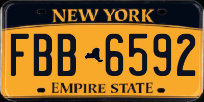 NY license plate FBB6592