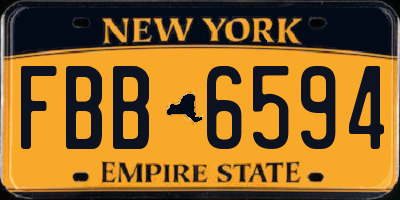 NY license plate FBB6594