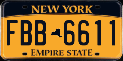 NY license plate FBB6611