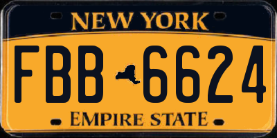 NY license plate FBB6624