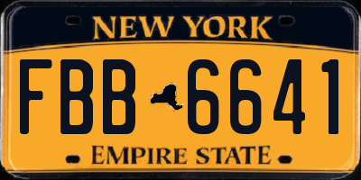 NY license plate FBB6641