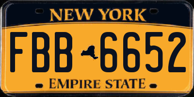 NY license plate FBB6652
