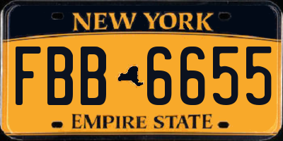 NY license plate FBB6655
