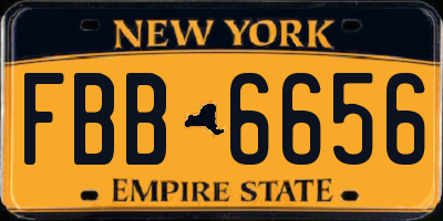 NY license plate FBB6656
