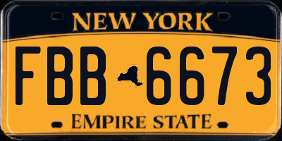 NY license plate FBB6673