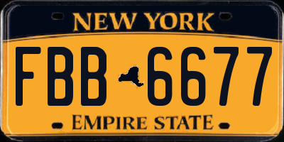 NY license plate FBB6677