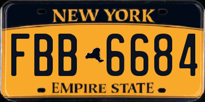 NY license plate FBB6684