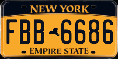 NY license plate FBB6686