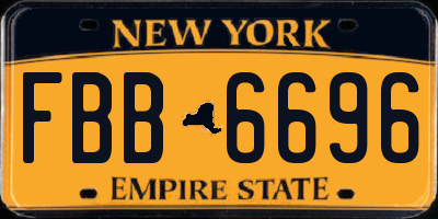 NY license plate FBB6696