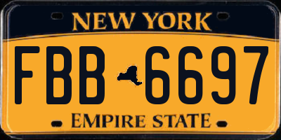 NY license plate FBB6697