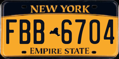 NY license plate FBB6704