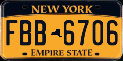 NY license plate FBB6706