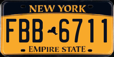 NY license plate FBB6711